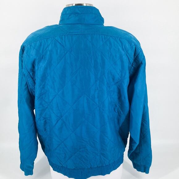 Lavon Womens Vintage Turquoise Silk Zip Up Snap Front Quilted Spring Jacket M - Picture 2 of 14
